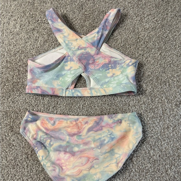 Girls Abercrombie and fitch pastel tie dye 2 piece cross cross bikini 11/12 - Picture 3 of 3